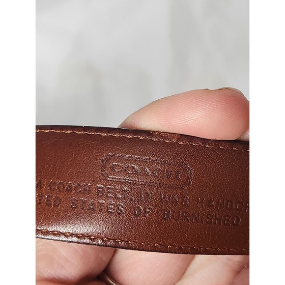 Coach‎ Dark Brown Burnished Cowhide Belt 5950 Handcrafted in Costa Rica Size 40 - Picture 9 of 10